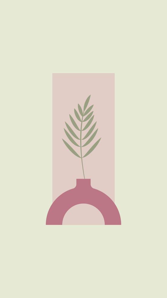 Abstract Minimalistic Poster with Vases vector