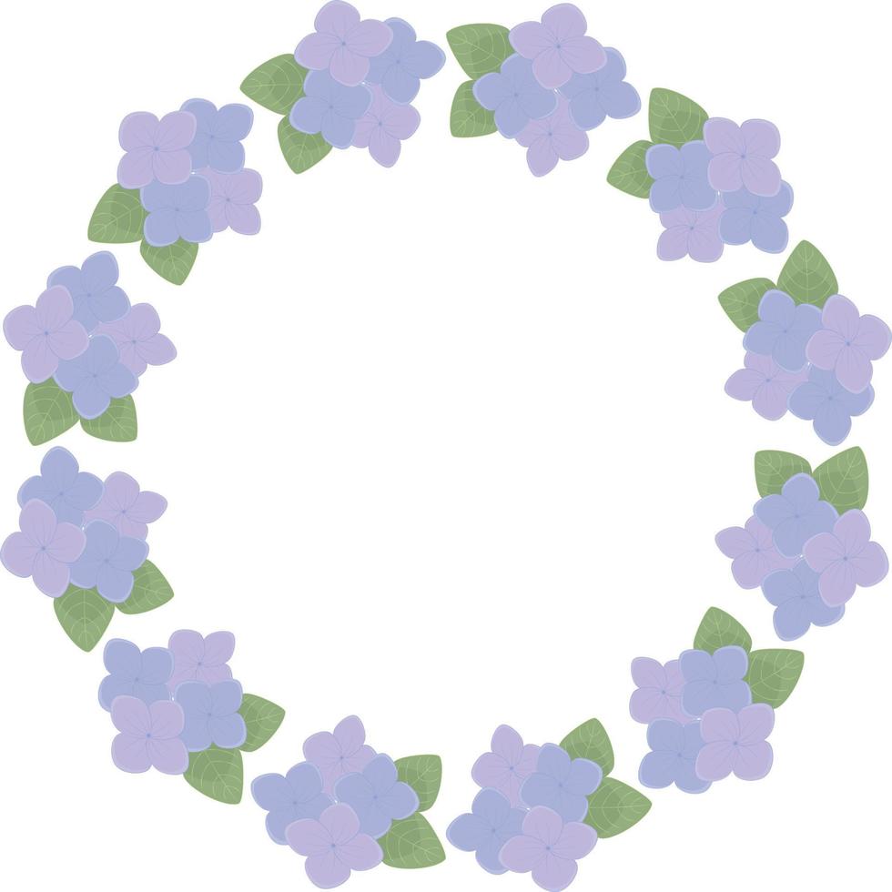 Decorative Frame of Hydrangea Flowers Brush with Hydrangeas vector