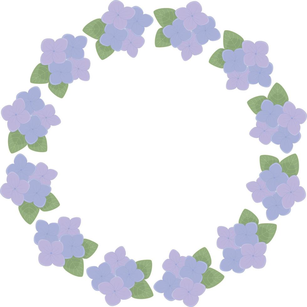 Decorative Frame of Hydrangea Flowers Brush with Hydrangeas vector