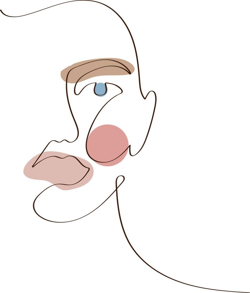 Silhouette of a Woman One Line Linear Drawing vector