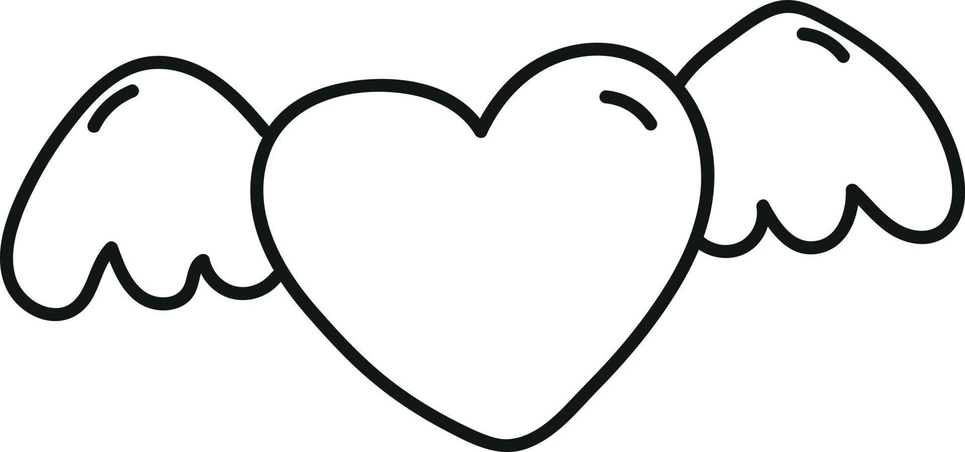 corazón con alas en estilo garabato dibujo lineal amor alado 6920576 Vector  en Vecteezy