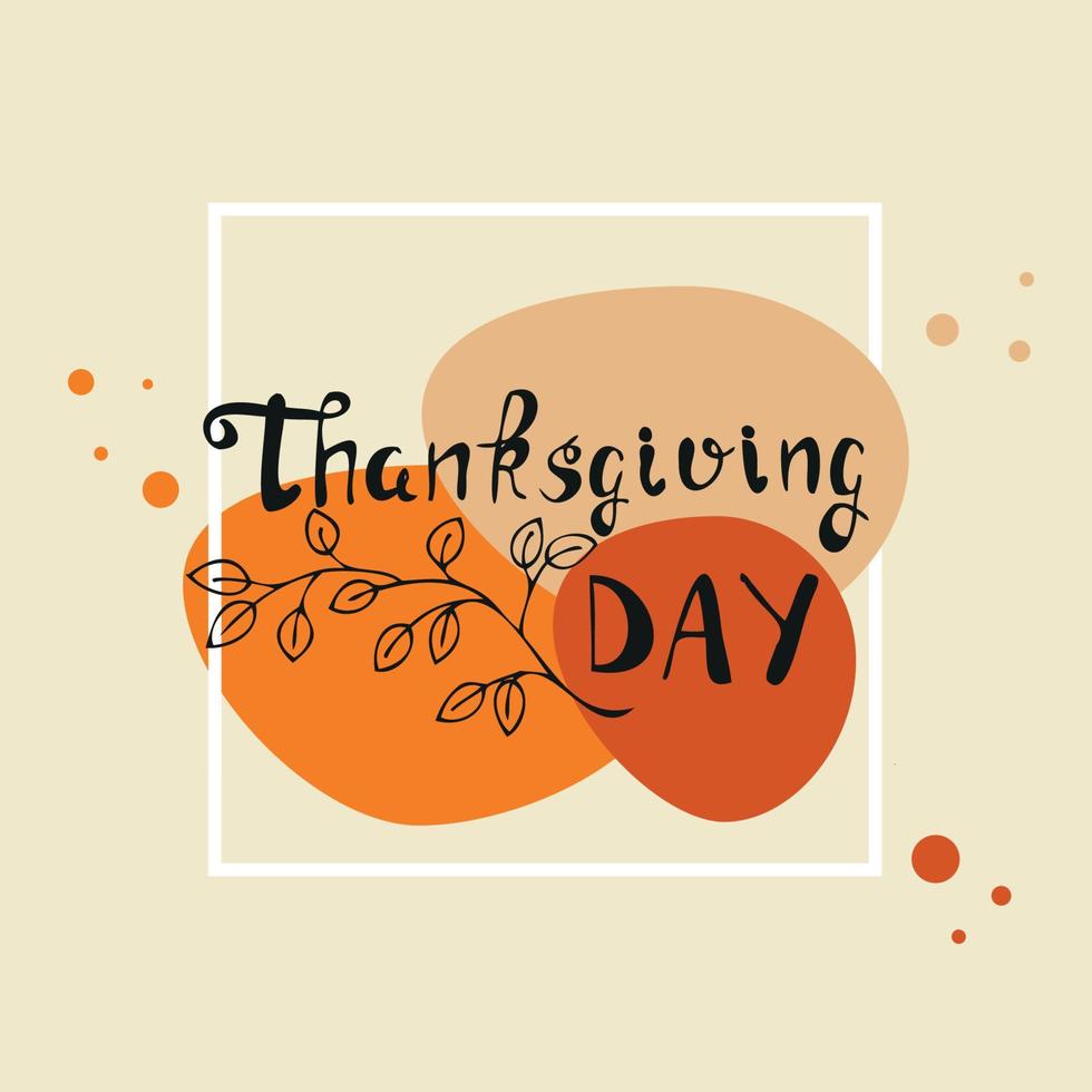 Thanksgiving Greeting Card Lettering Handwritten Text vector