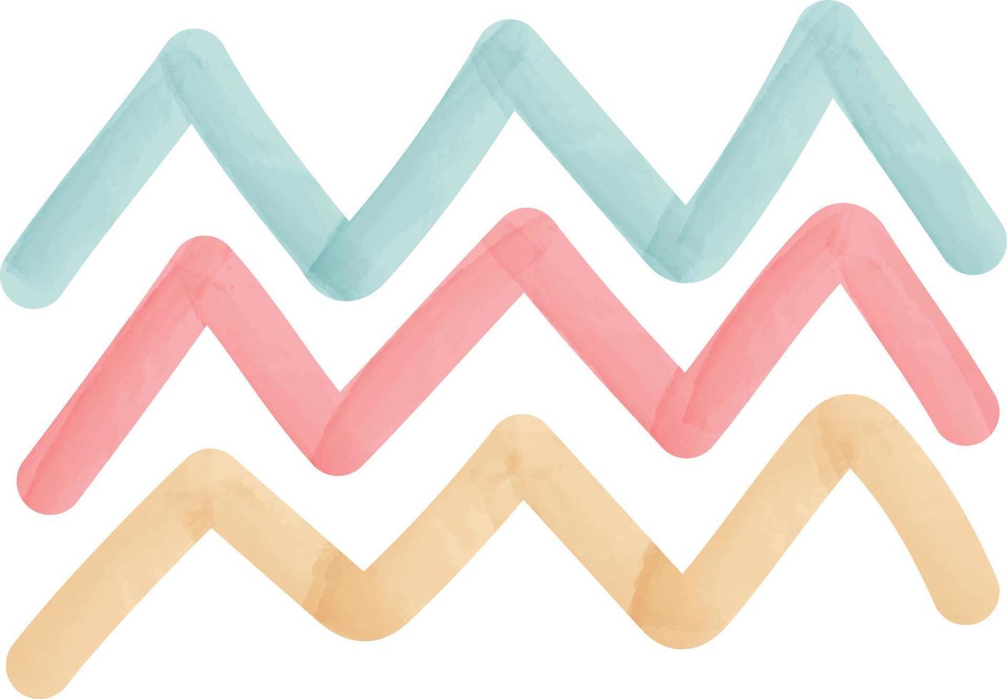 Watercolor Zig Zag Element for Design in Boho Style vector