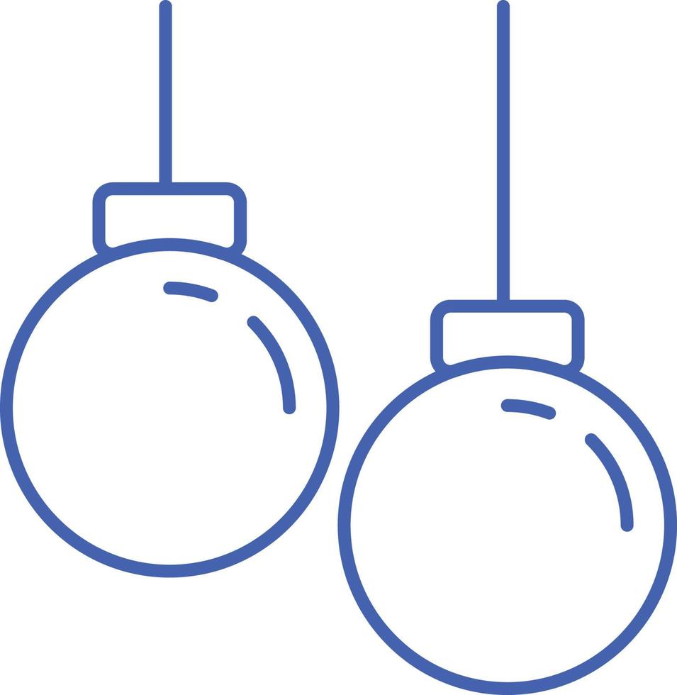 Christmas Ball Christmas Tree Toy Blue Line vector