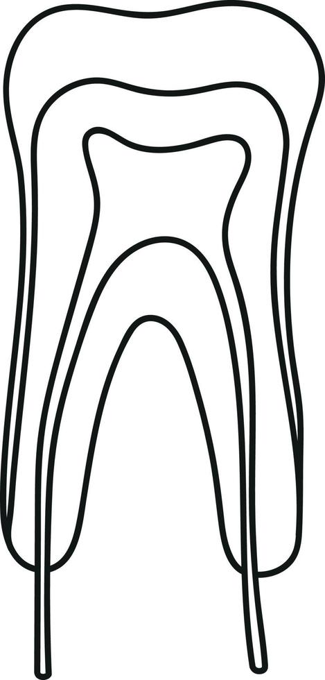 Image of a Tooth in Doodle Style vector