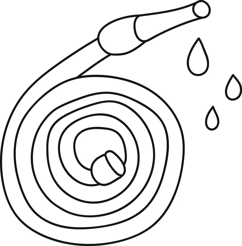 Garden Hose and Water Drops in Doodle Style vector