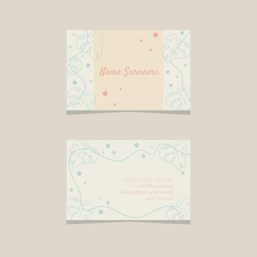 Cute Delicate Flower Business Card vector