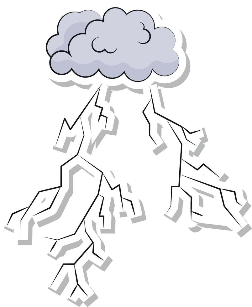 Long Lightning Storm Cloud Natural Phenomenon vector