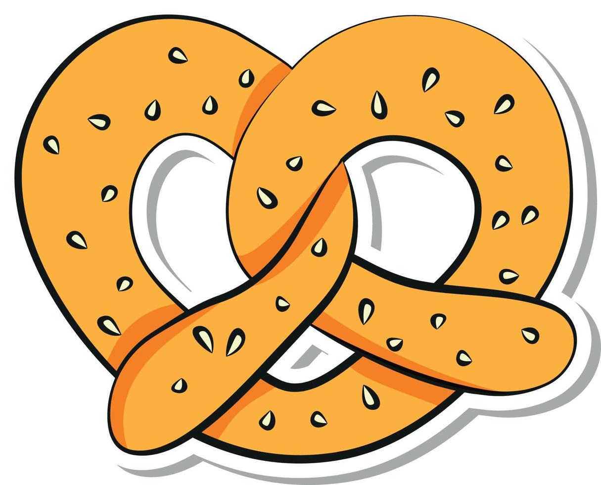 Biscuits Rolled Pretzel Sticker Fresh Baked Goods vector