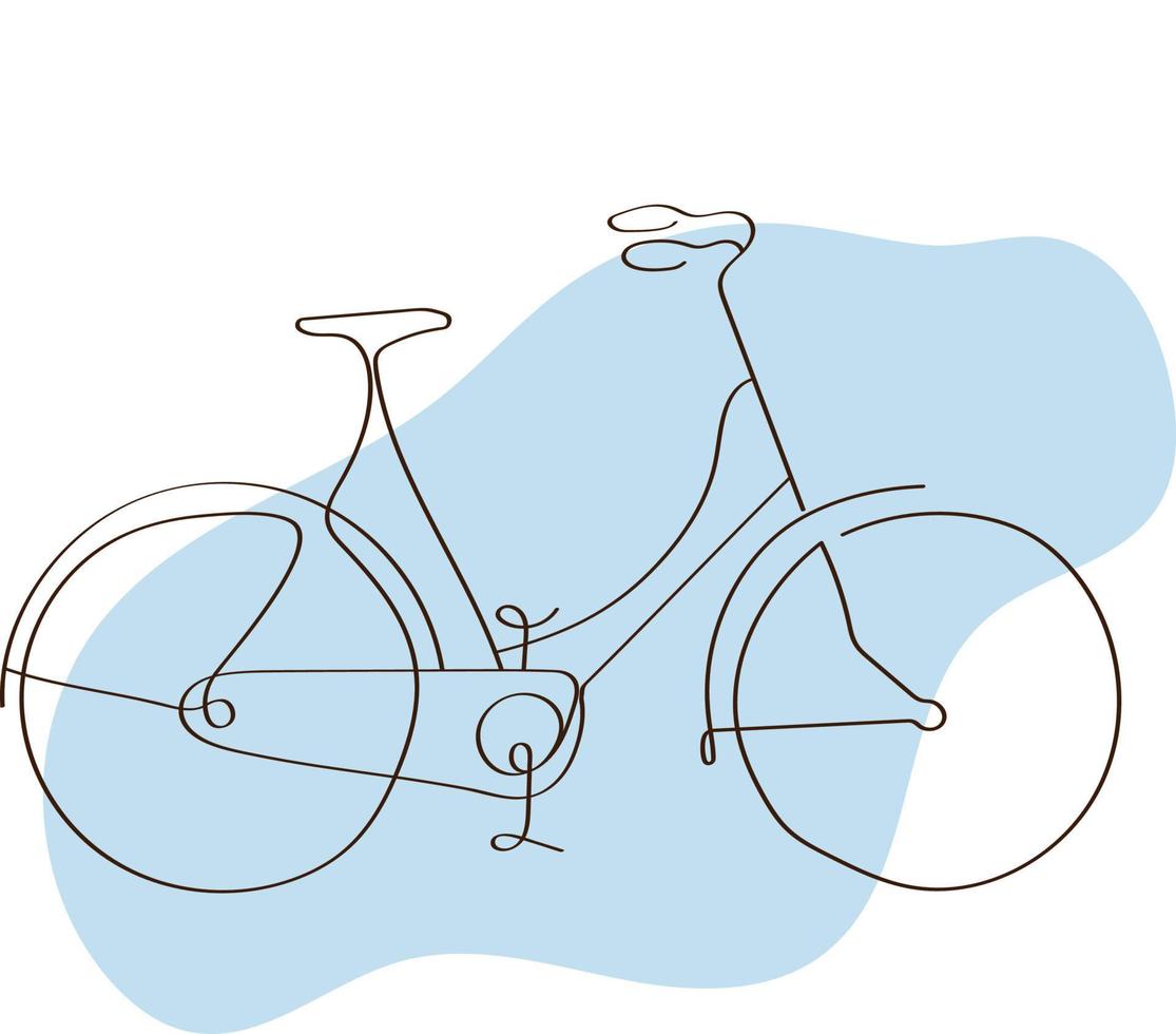 Bike Ride Abstract One Line Drawing vector