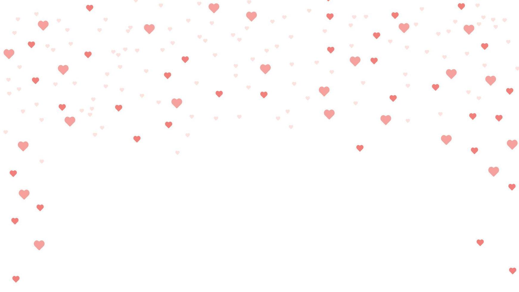 Romantic Heart Background Vector Illustration for Holiday Decoration Many Flying Hearts on a White Background For Wedding Card Congratulations on Valentines Day