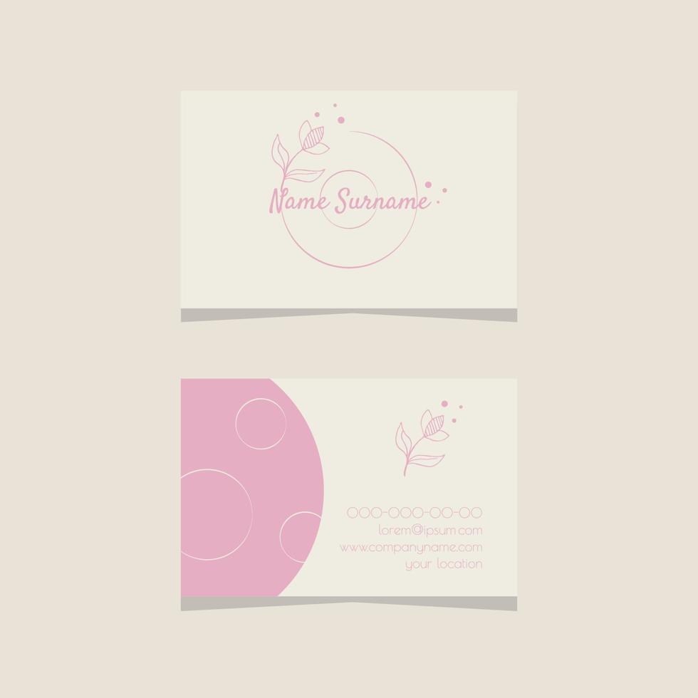 Cute Delicate Flower Business Card vector