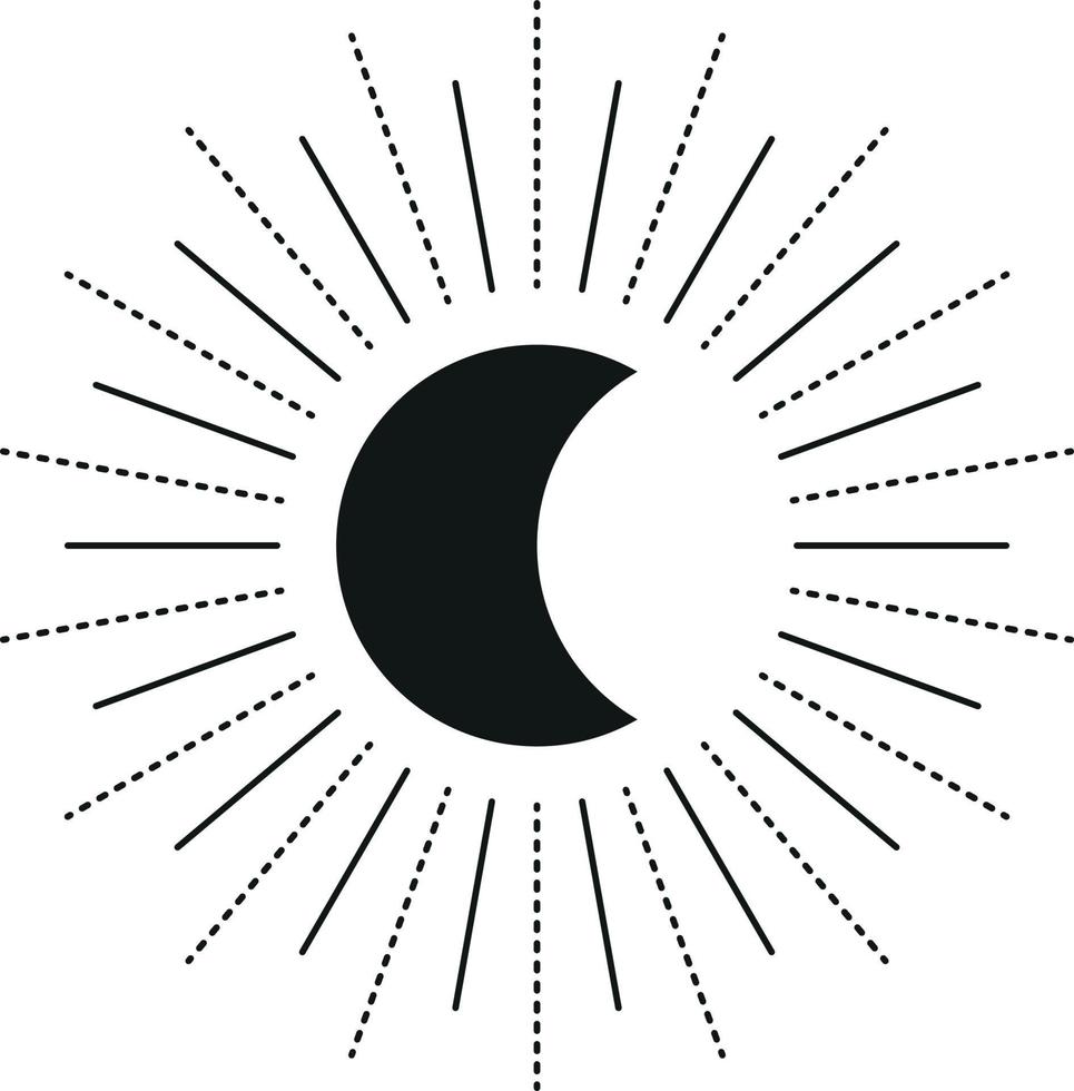 Mystical Element Astrology Moon Phase Tattoo vector