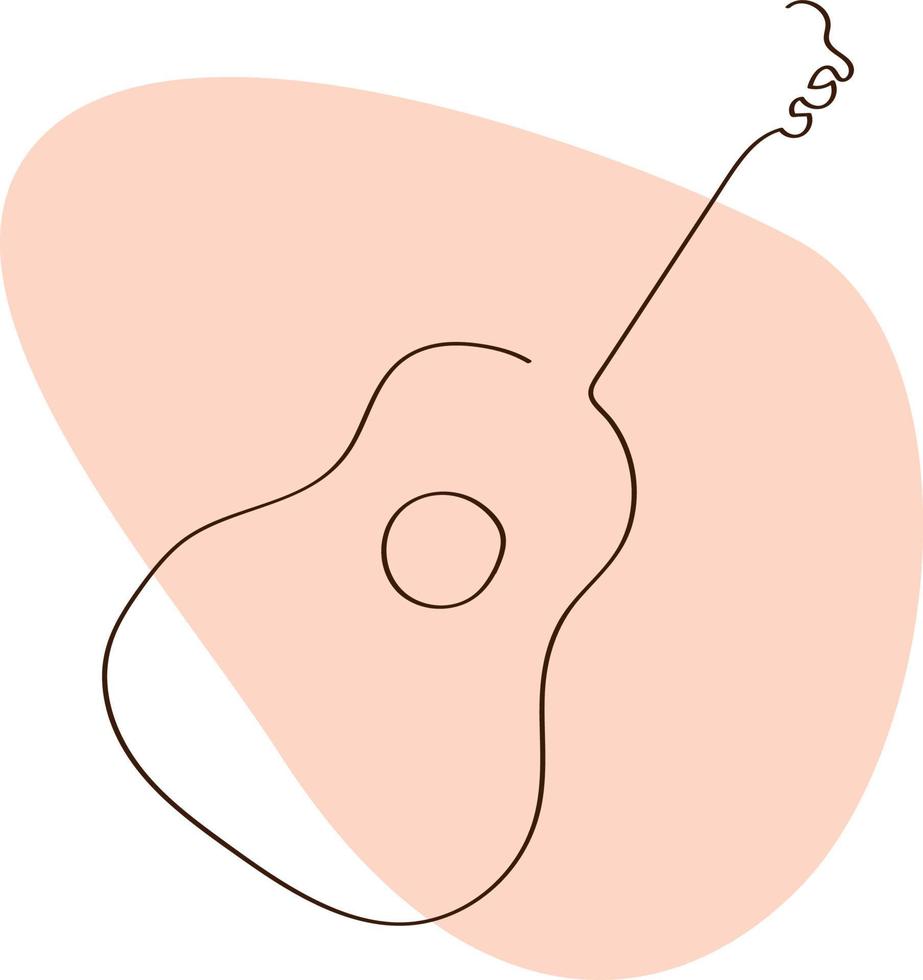 Abstraction Guitar Drawing One Line vector