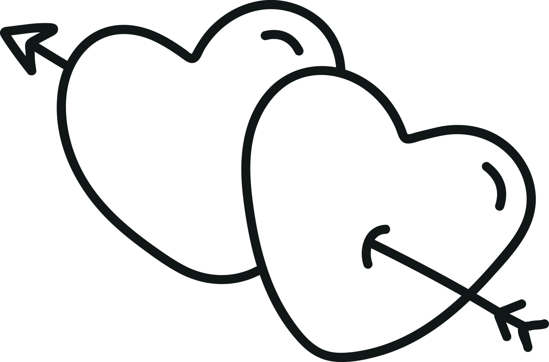 dos corazones atravesados por una flecha de amor en forma de garabato, un símbolo del día de san valentín 6920770 Vector en Vecteezy dos corazones atravesados por una flecha de amor en forma de garabato, un símbolo del día de san valentín 6920770 Vector en Vecteezy