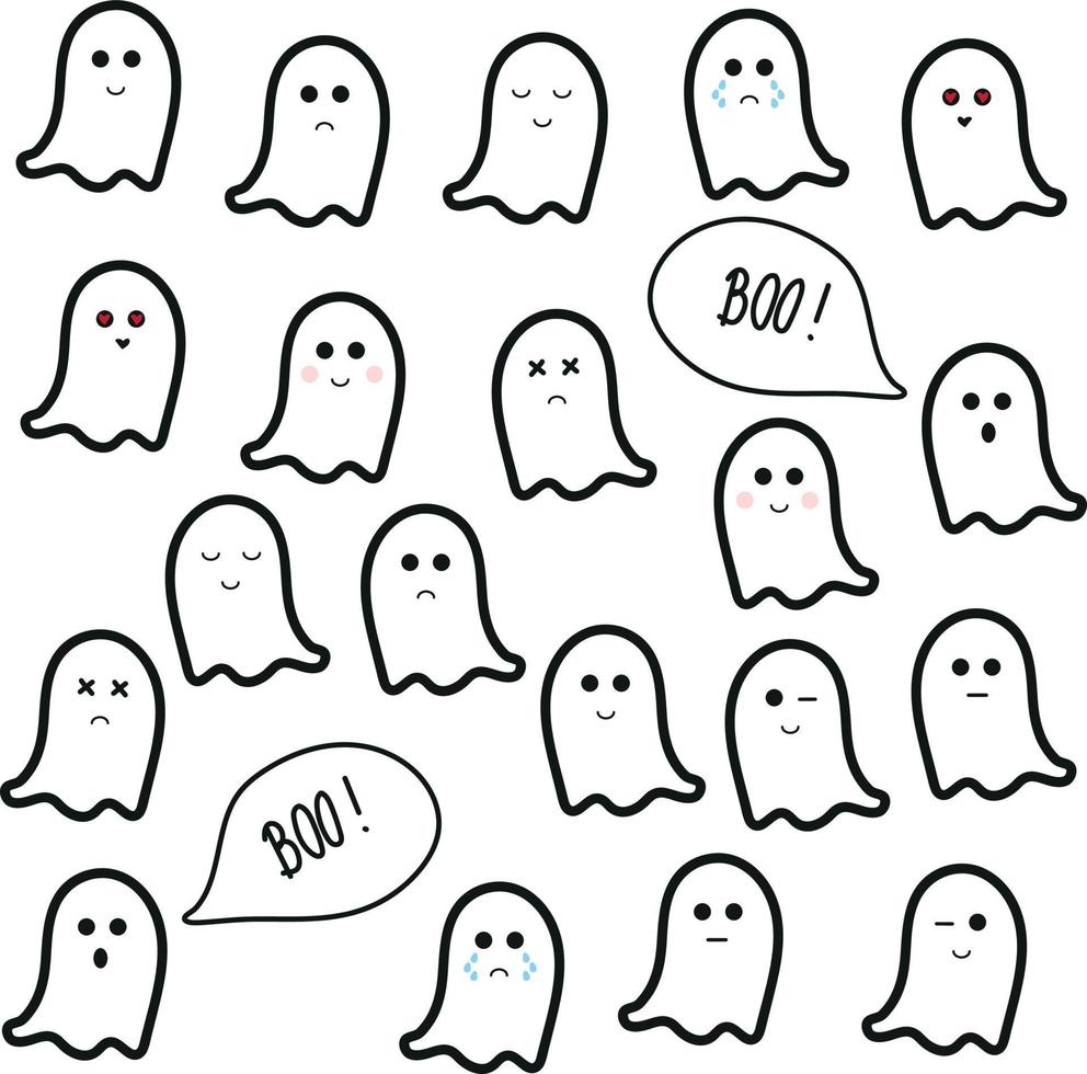 Ghost Emoji Sticker for Halloween vector