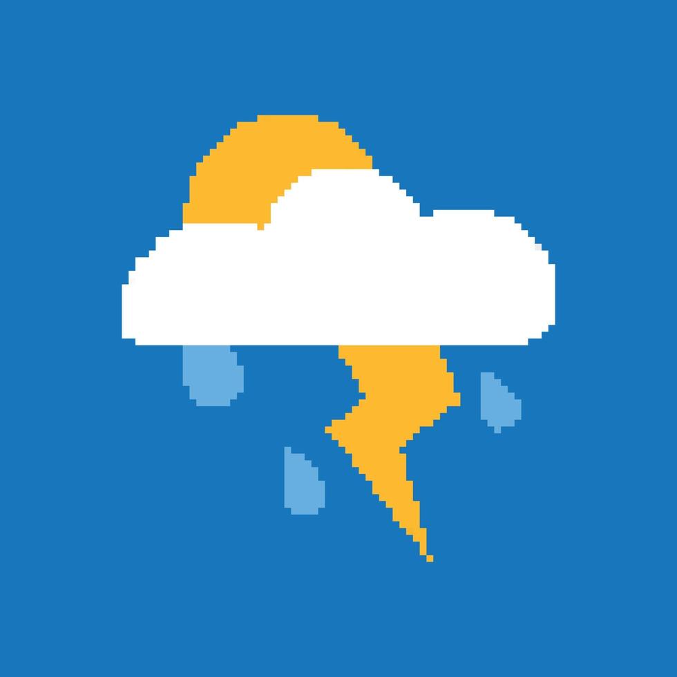 Retro Icon Weather in Pixel Style vector