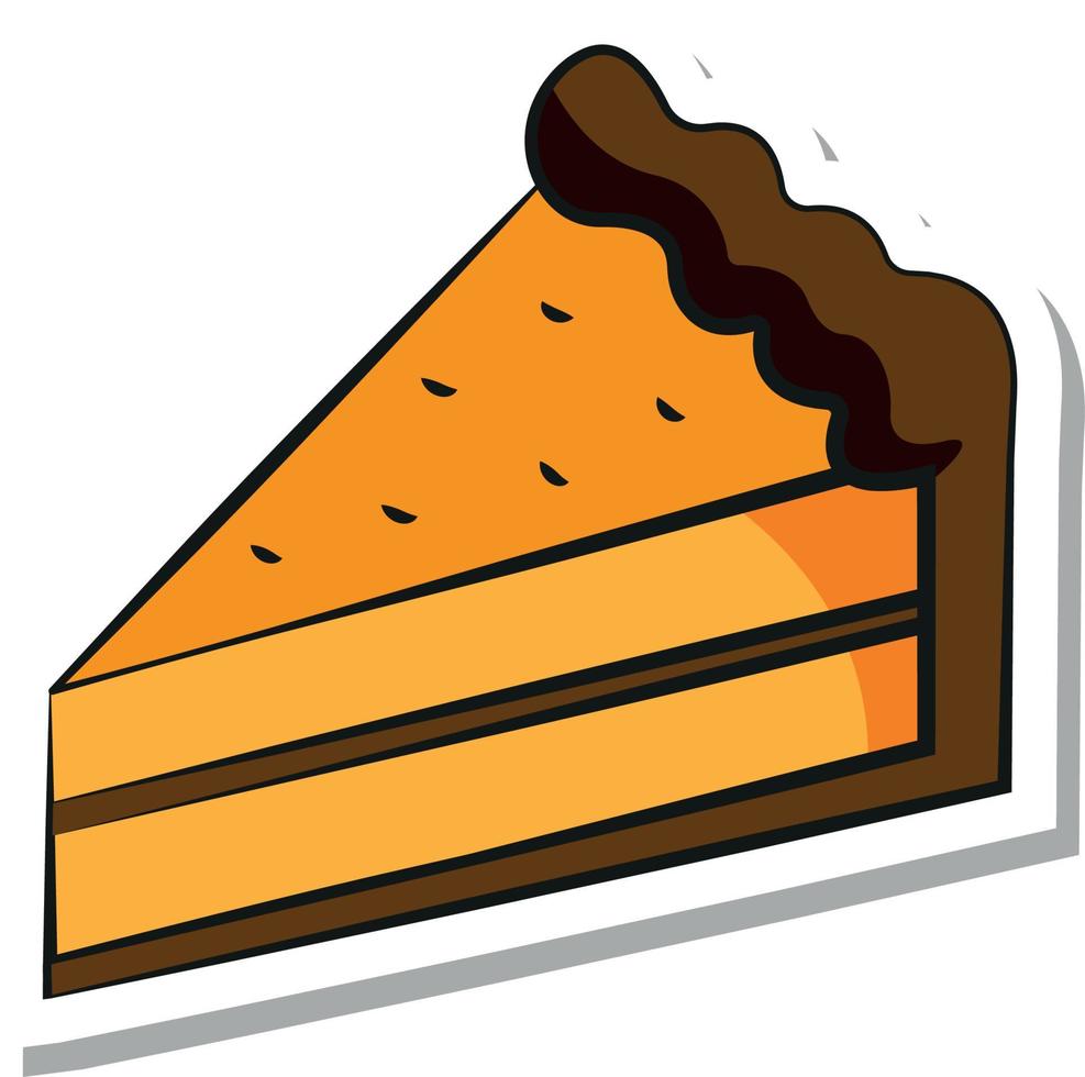 Sticker Piece of Delicious Pumpkin Pie vector