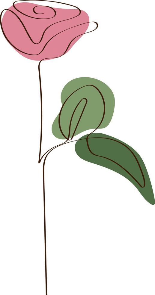 Single Line Rose Flower Silhouette vector