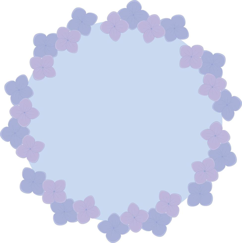 Decorative Frame of Hydrangea Flowers Brush with Hydrangeas vector