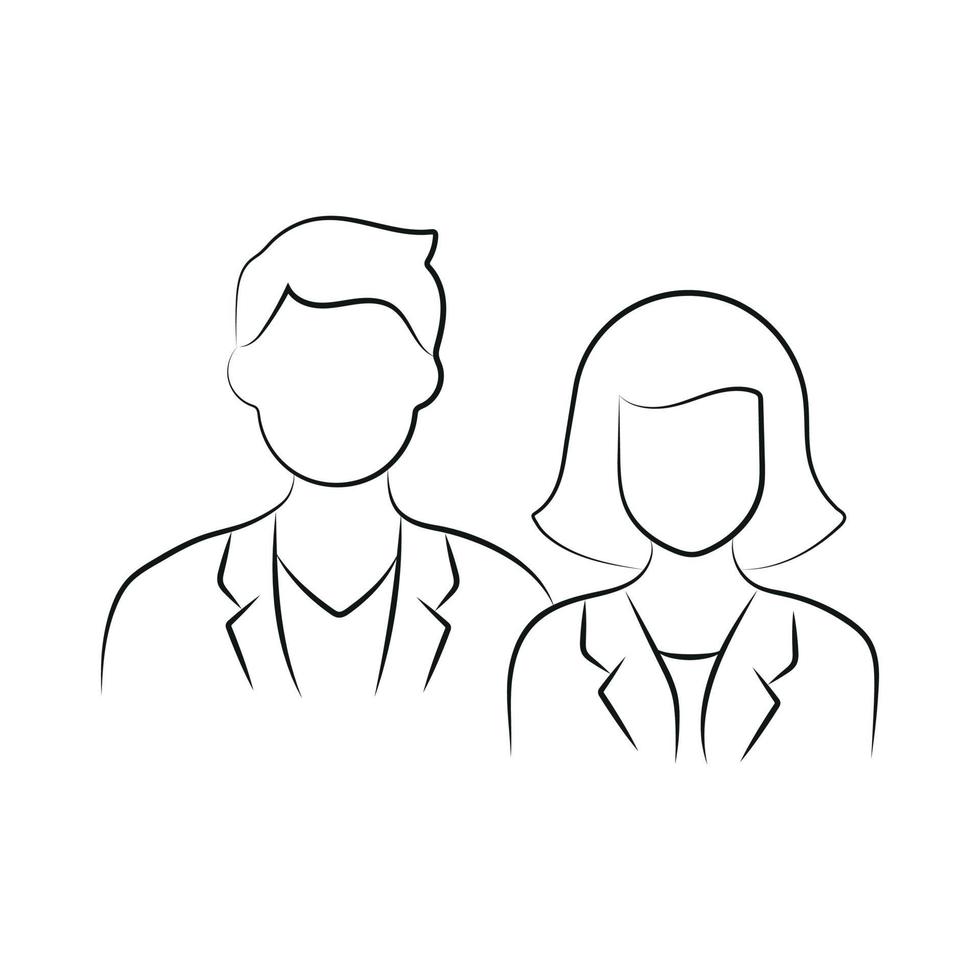 Staff Teamwork Icon Man and Woman vector