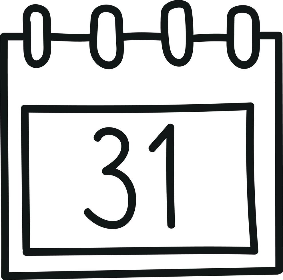 Holiday Eve Calendar Page in Doodle Style vector