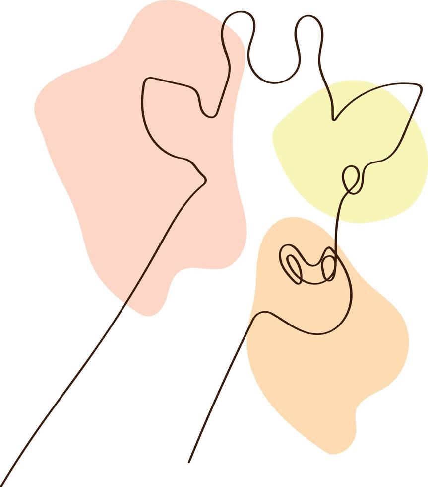 One Line Giraffe Silhouette Poster vector