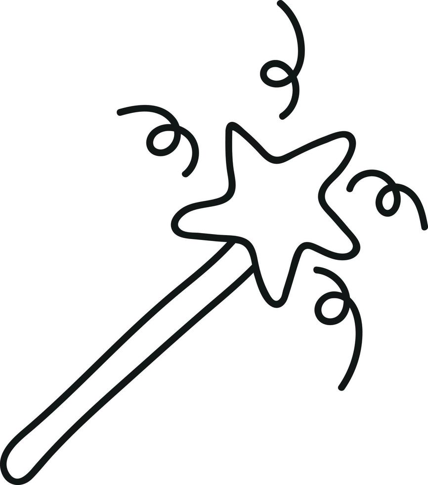 Magic Wand in Doodle Style vector