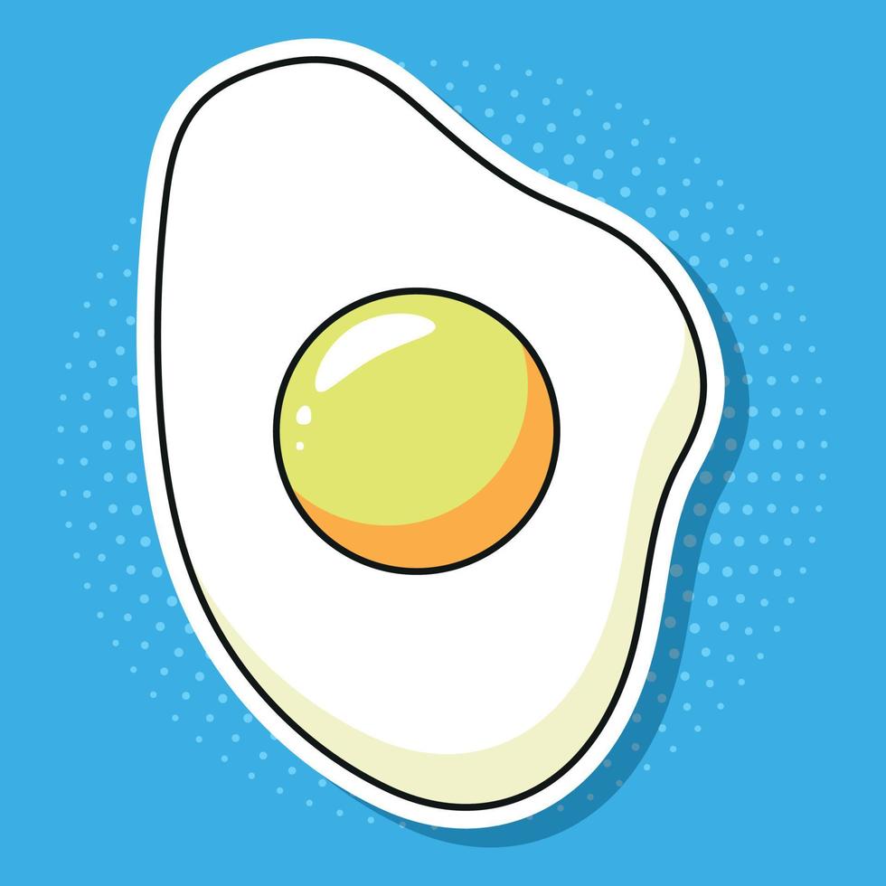 Egg for Breakfast in the Style of Pop Art Sticker vector