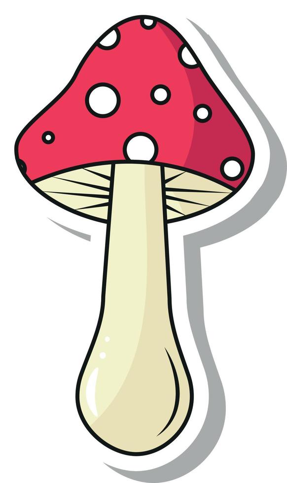 Fly Agaric Mushroom in Pop Art Style Sticker vector