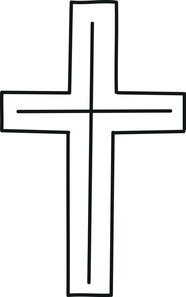 cruz, garabato, estilo, pascua, símbolo vector
