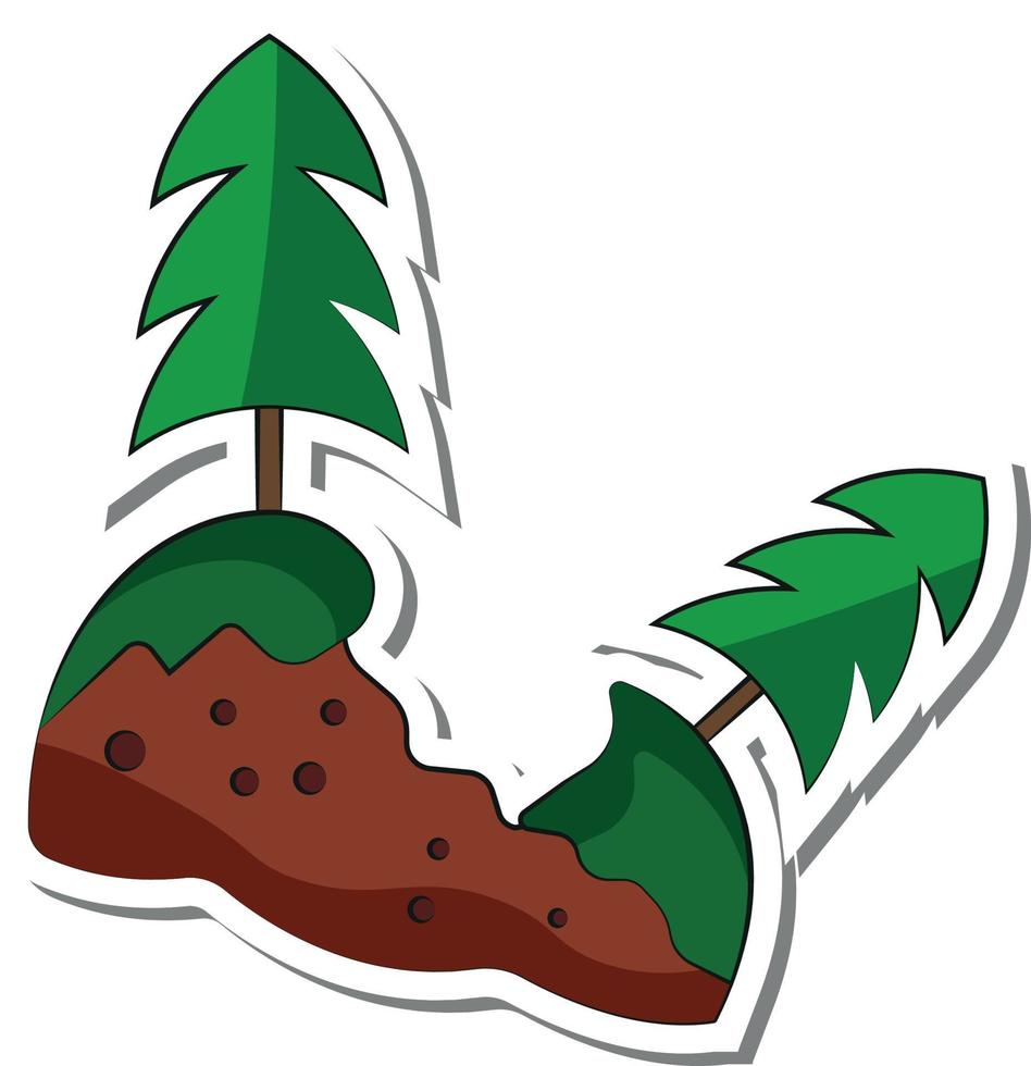 Landslide Sticker Earth Divergence Ecological Disaster vector