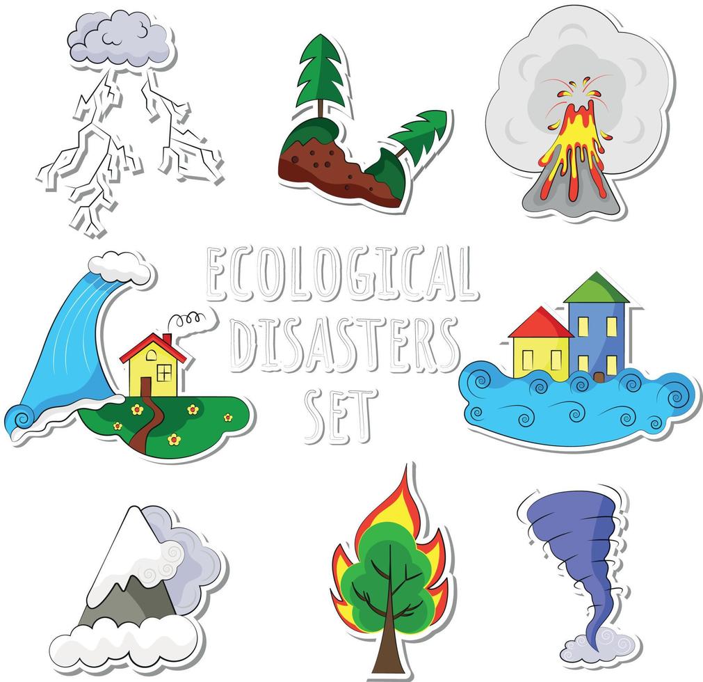 Climate Change Elements Ecological Disaster vector