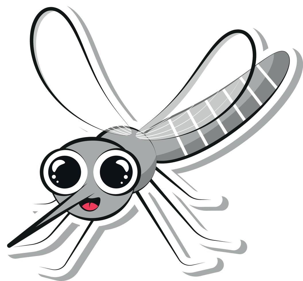 Cute Mosquito Ppop Art Style vector