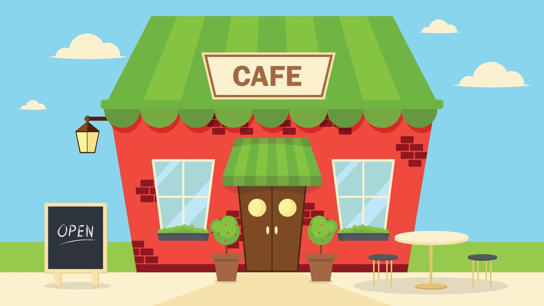 Cafe Opening After Lockdown Illustration vector