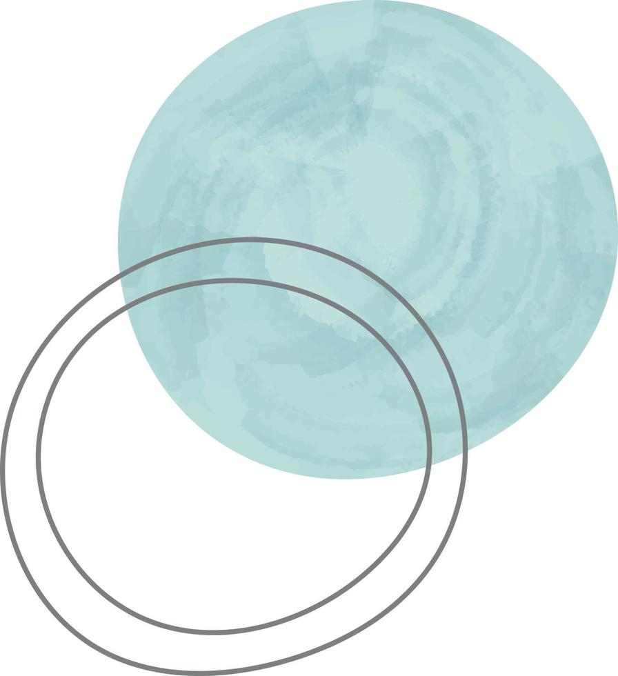 Watercolor Stains with Thin Circles Decorative Element vector