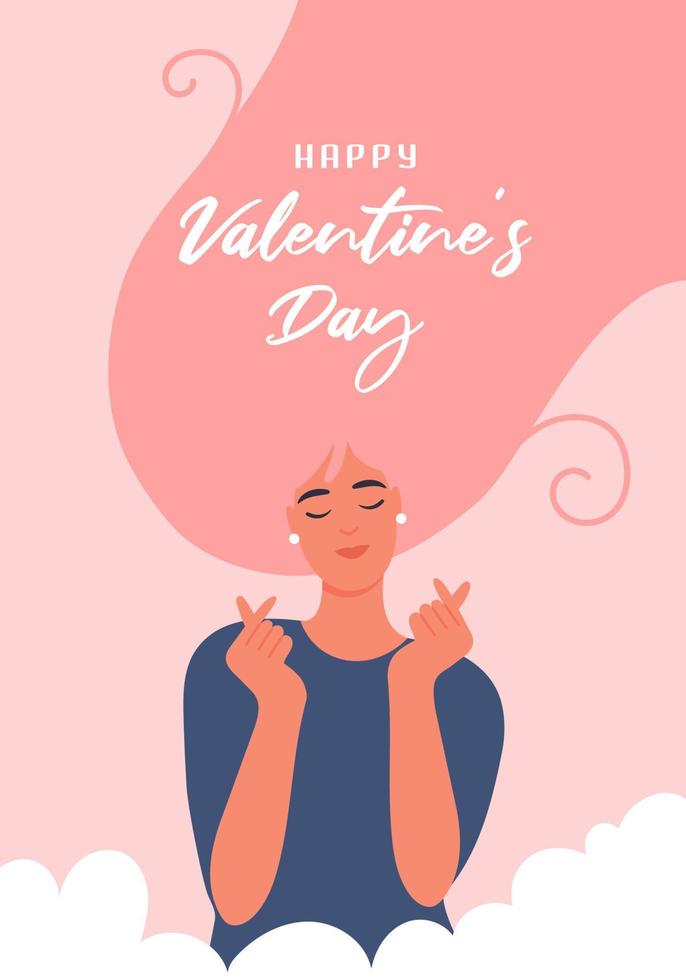 tarjeta de feliz día de san valentín. ilustración vectorial plana vector