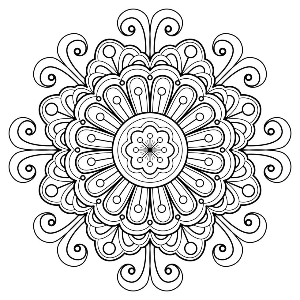 Vector abstract mandala pattern. Art on the wall. Coloring book Lace pattern The tattoo. Design for a wallpaper Paint shirt and tile Sticker Design, Decorative circle ornament in ethnic oriental style