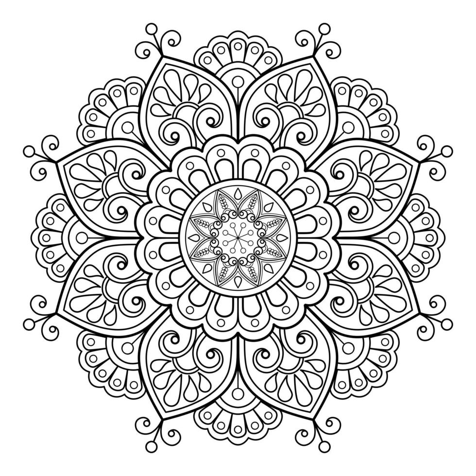 Vector abstract mandala pattern. Art on the wall. Coloring book Lace pattern The tattoo. Design for a wallpaper Paint shirt and tile Sticker Design, Decorative circle ornament in ethnic oriental style