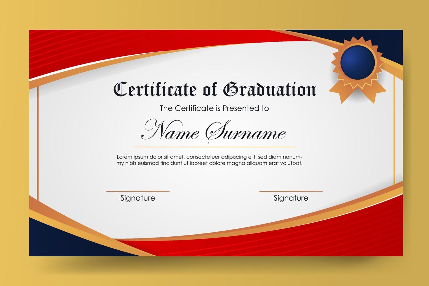 Certificate of Graduation Template vector