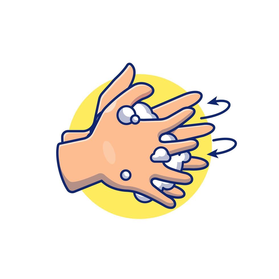 Washing Hand Cartoon Vector Icon Illustration. People Medical Icon ...