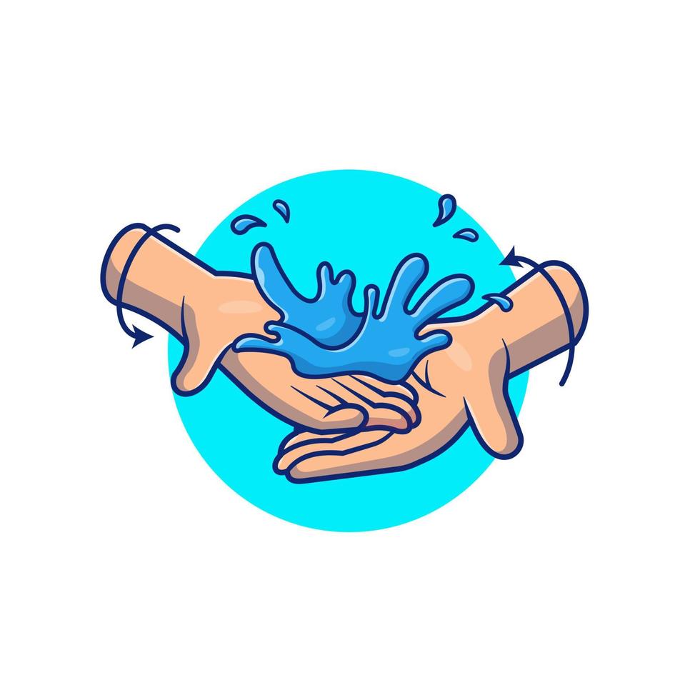 ilustración de icono de vector de dibujos animados de mano de lavado. concepto de icono médico de personas vector premium aislado. estilo de dibujos animados plana
