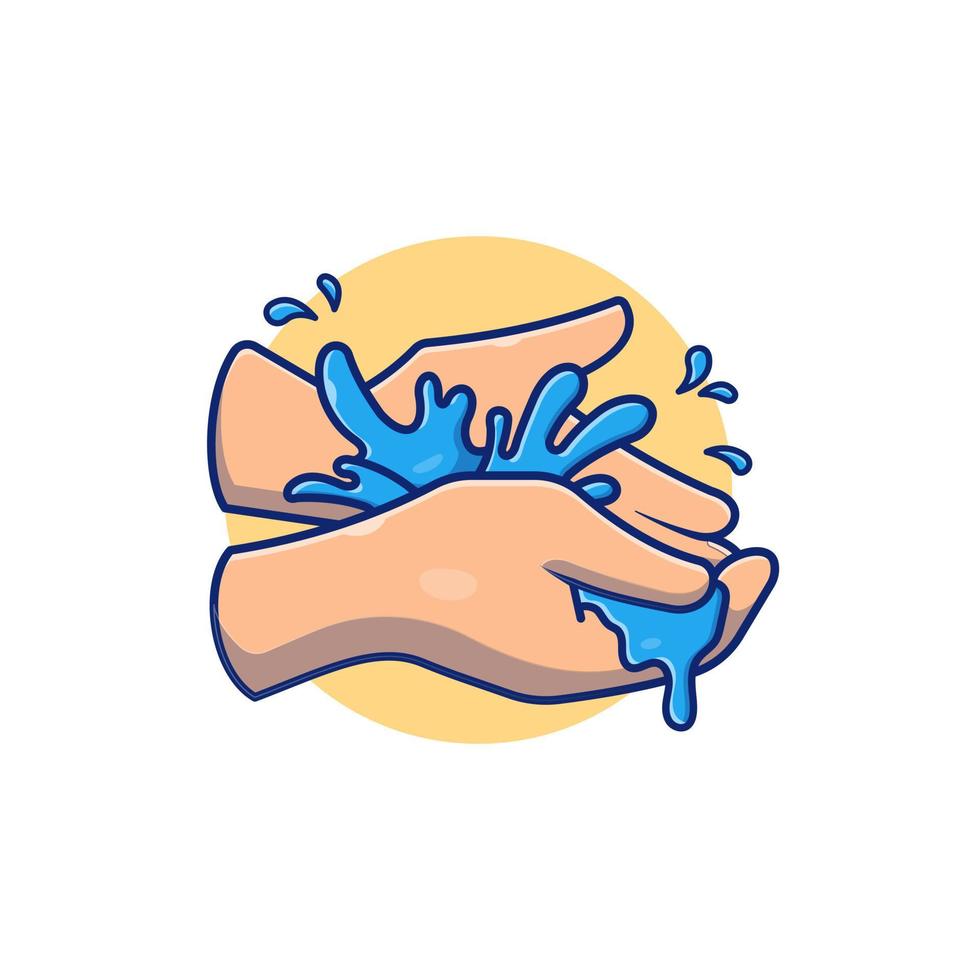 Washing Hand Cartoon Vector Icon Illustration. People  Medical Icon Concept Isolated Premium Vector. Flat Cartoon  Style