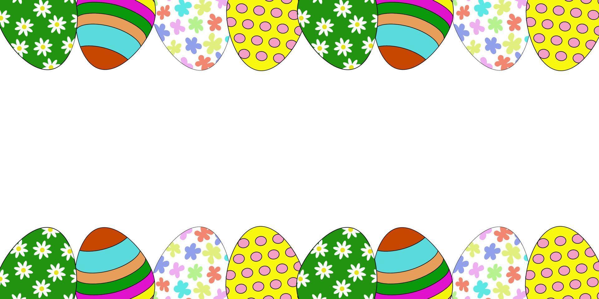 Easter banner with eggs vector