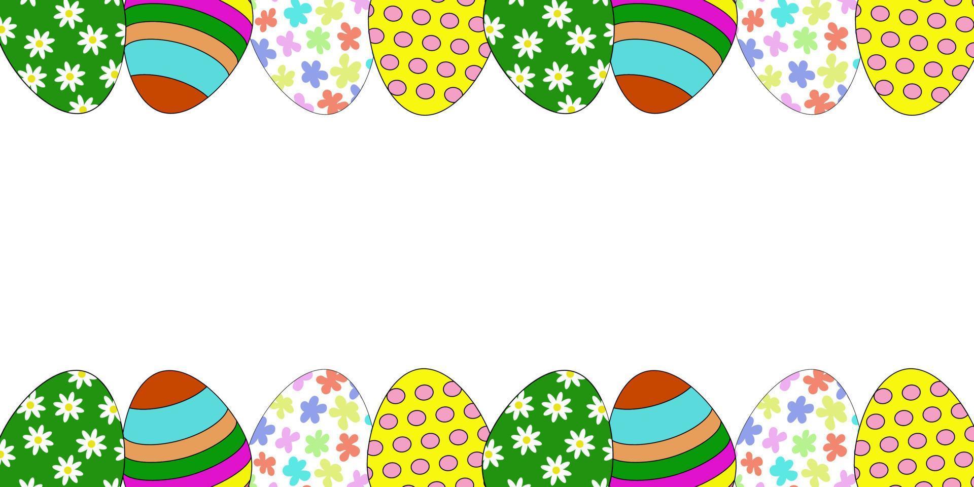 Easter banner with eggs vector