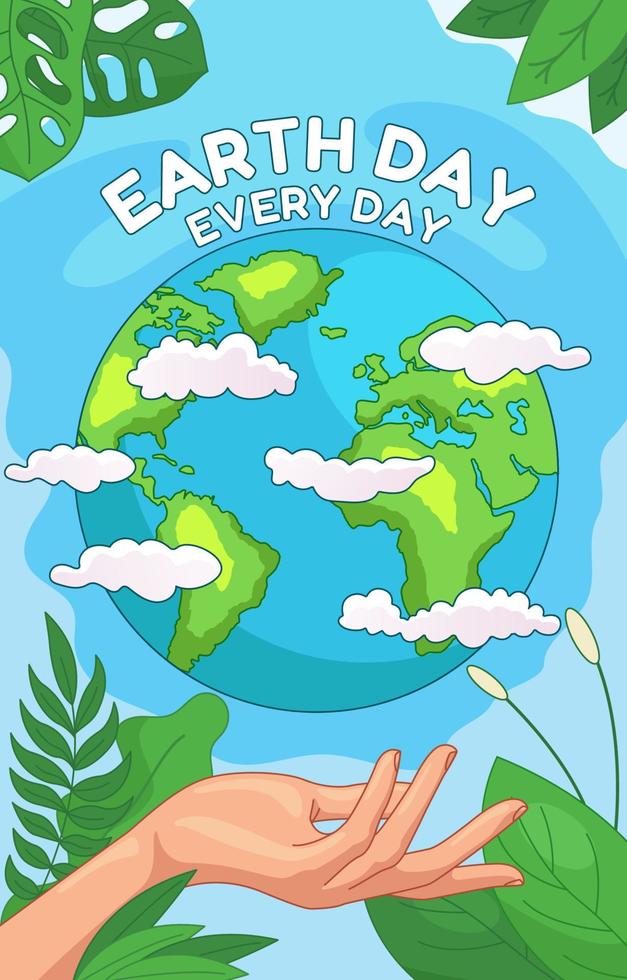 Earth Day Everyday for Everyone vector