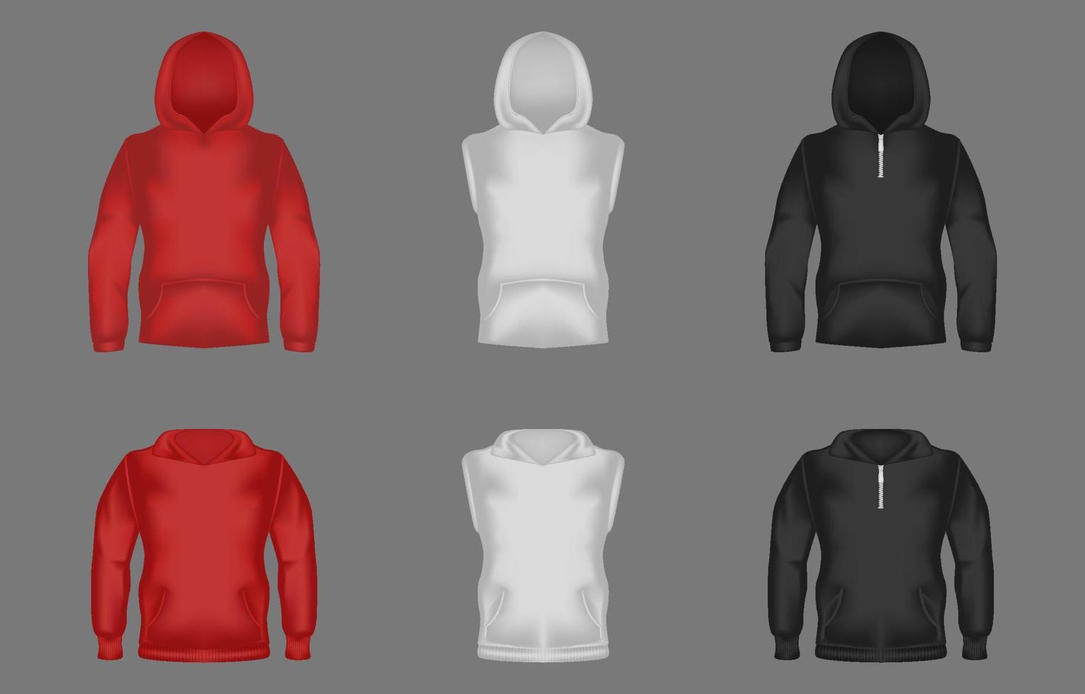 colección de maquetas de sudadera con capucha 3d vector