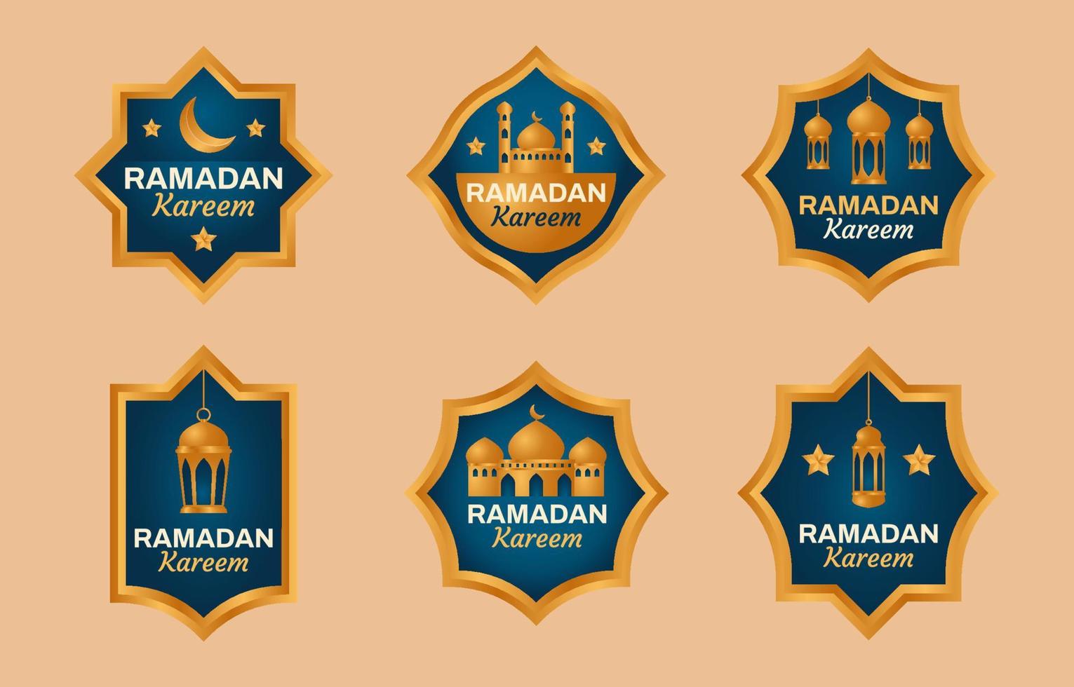 Ramadan Gradient Label Collection vector
