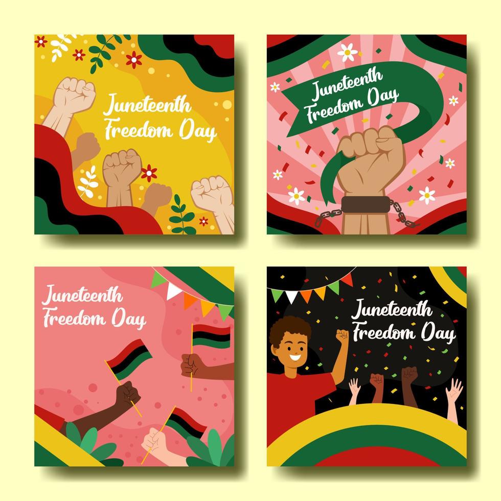Juneteenth Social Media Post vector