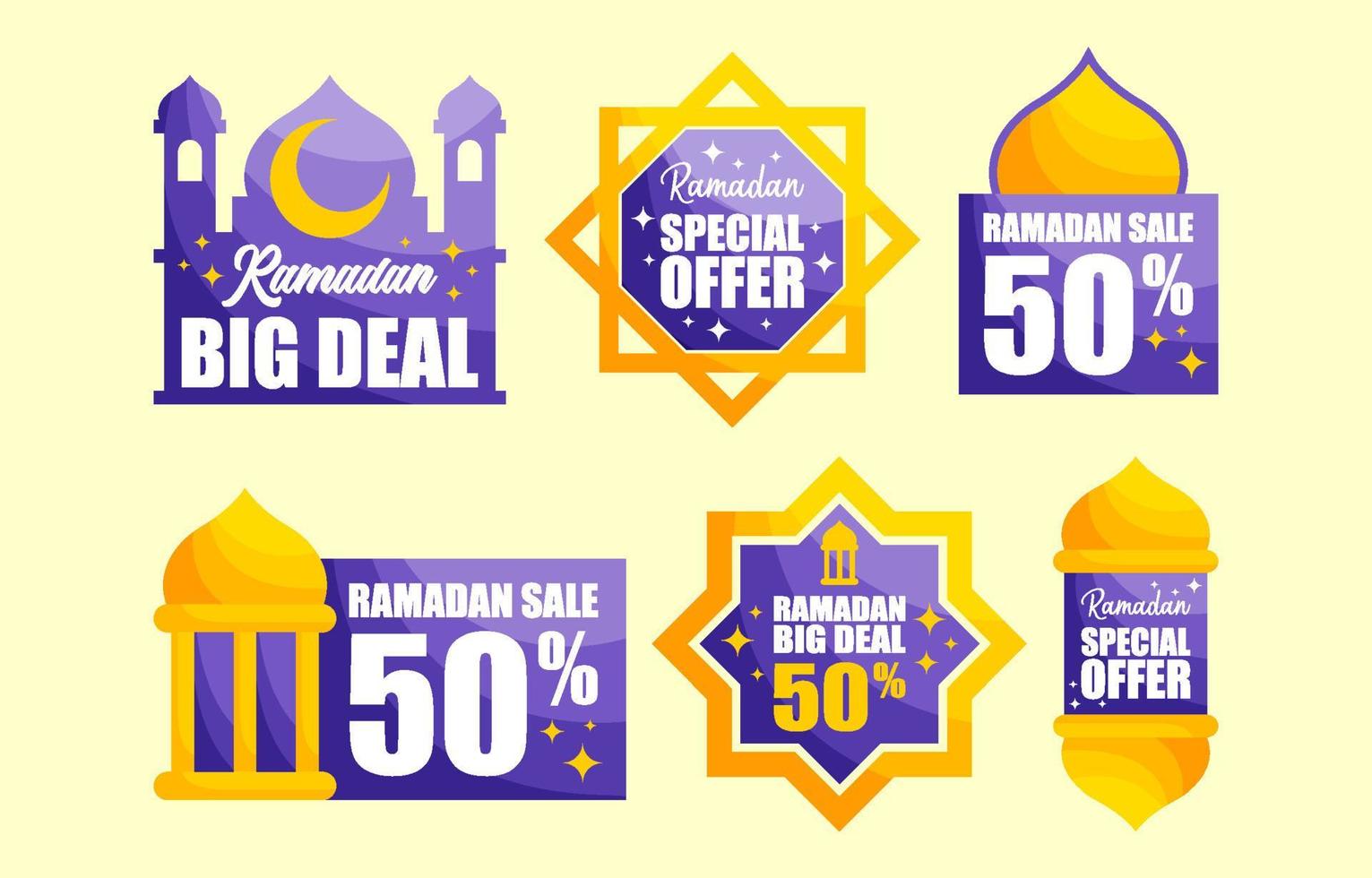 Ramadan Sale Label Set vector